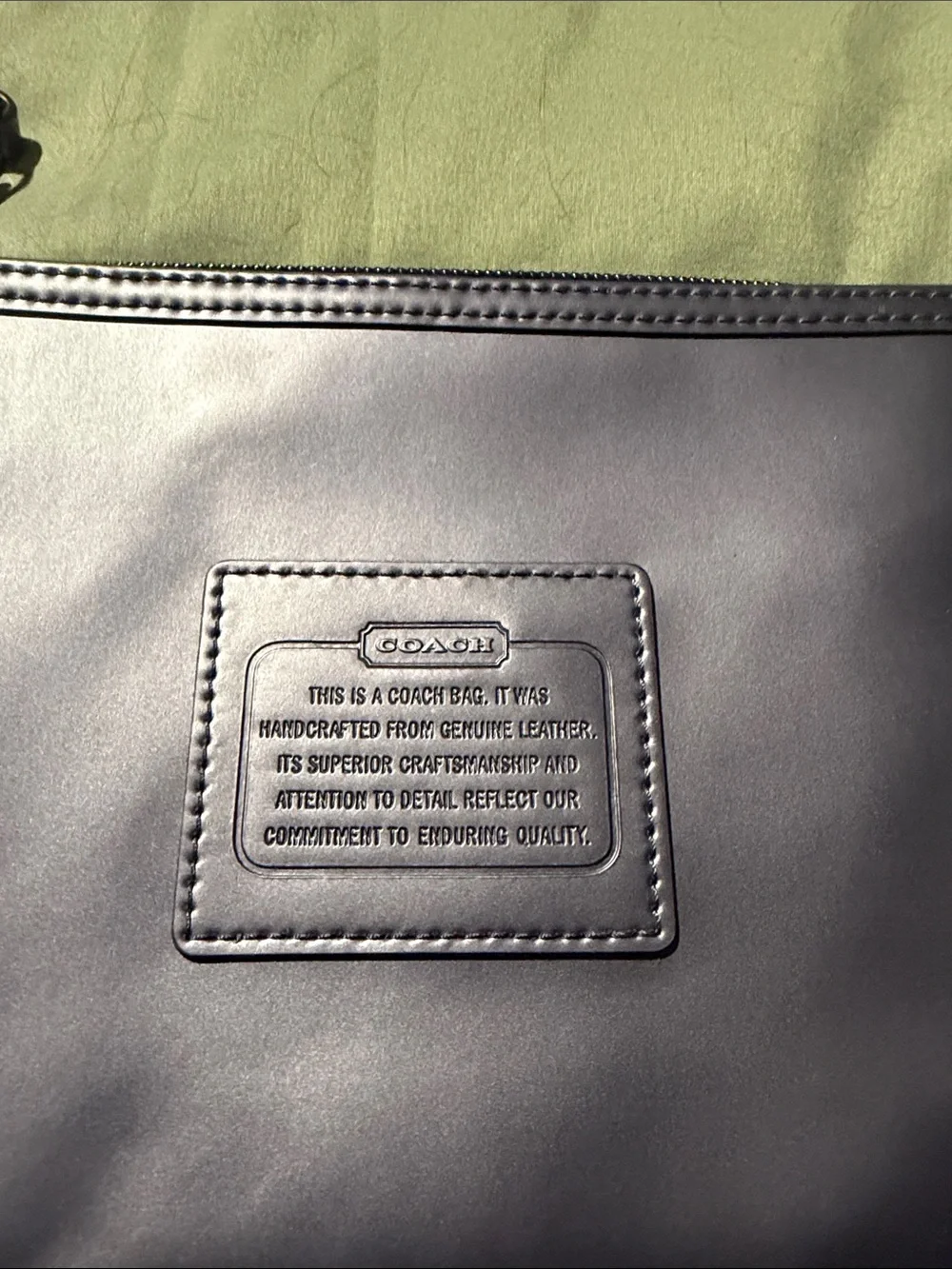 Coach Plum Leather Wristlet Pouch
